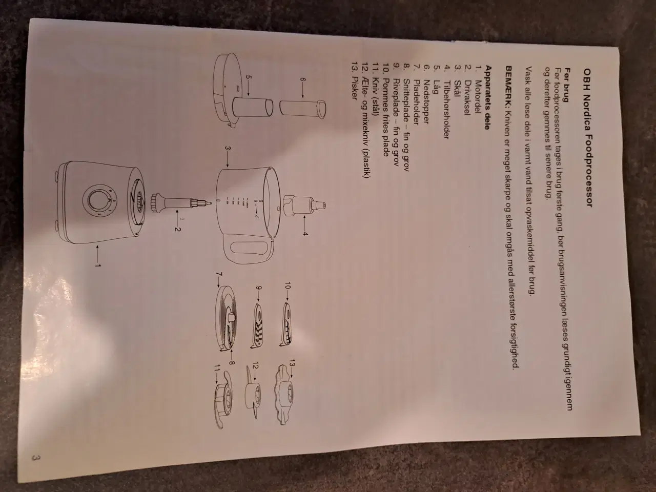 Billede 2 - OBH Foodprocessor Pro 2000,  500 Watt