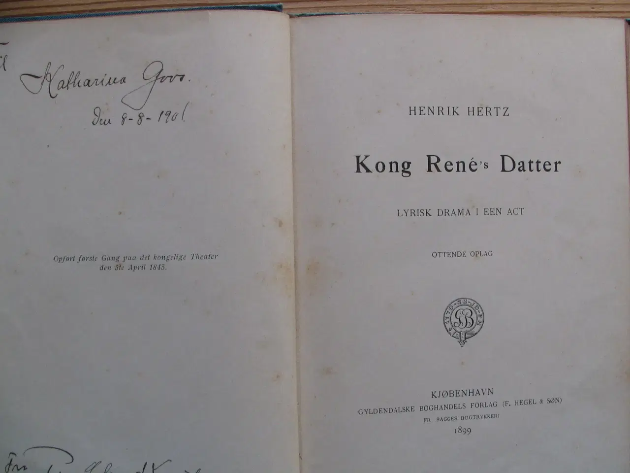 Billede 4 - Henrik Hertz. Kong Renés datter. fra 1899