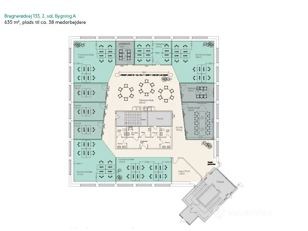 Billede 10 - 635 m² kontor i Birkerød med parkeringpladser på ejendommen
