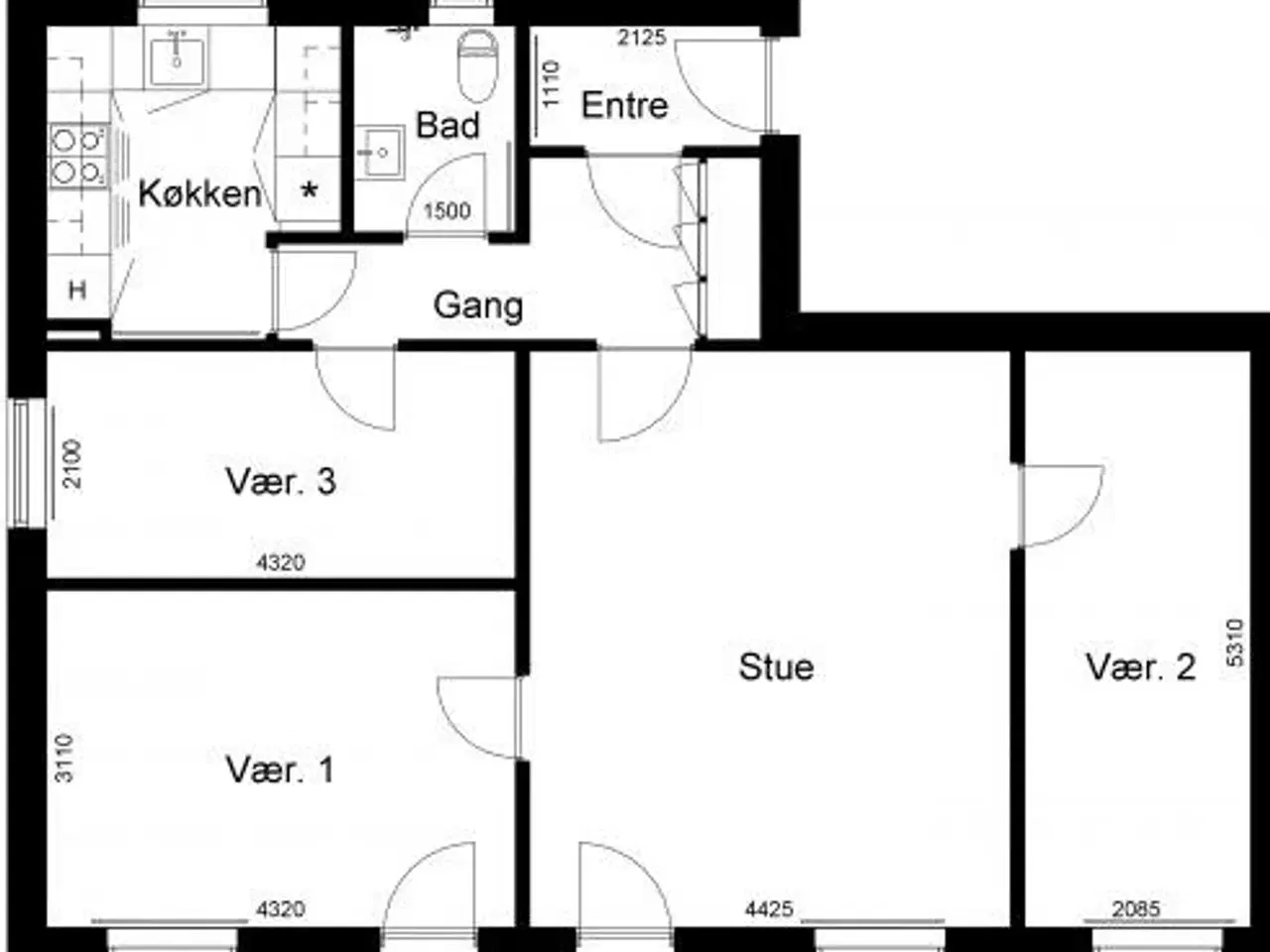 Billede 1 - 4 værelses lejlighed på 99 m2, Skive, Viborg