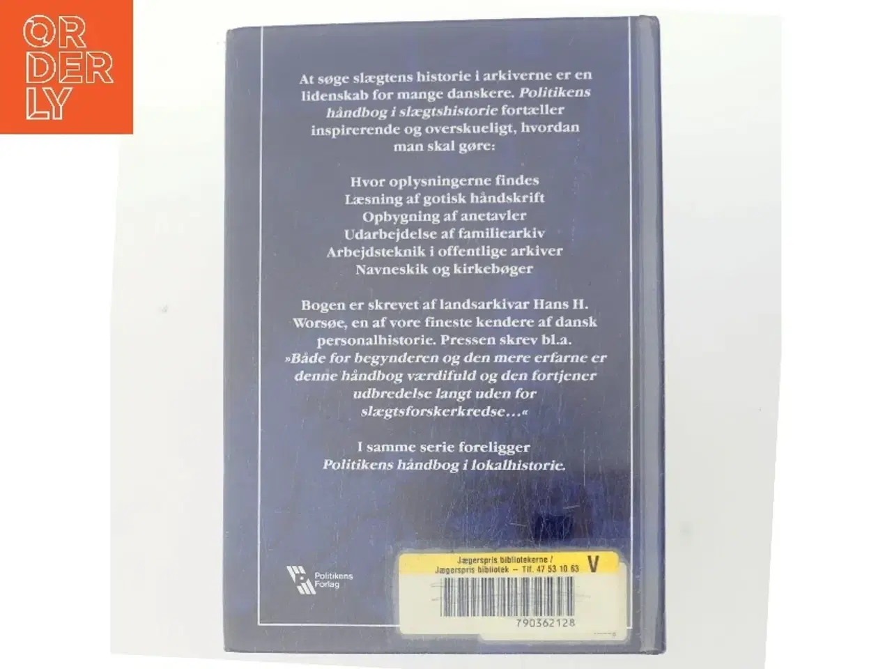 Billede 3 - Politikens Håndbog i slægtshistorie af Hans H. Worsøe (Bog)