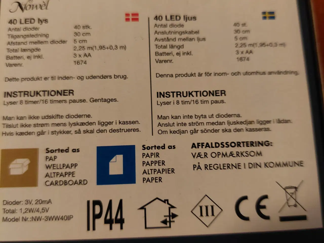 Billede 7 - Lyskæder 40 led varm hvid lys