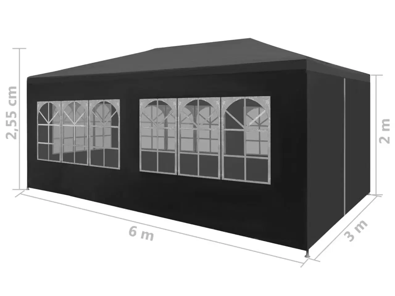 Billede 8 - Festtelt 3 x 6 m antracitgrå