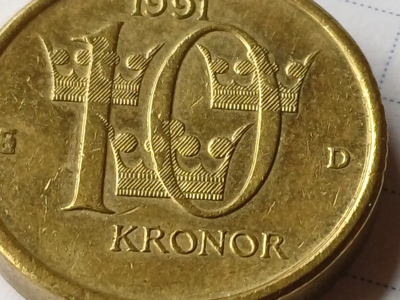 Billede 1 - Svensk 10 krone år 1991 Skandinavien