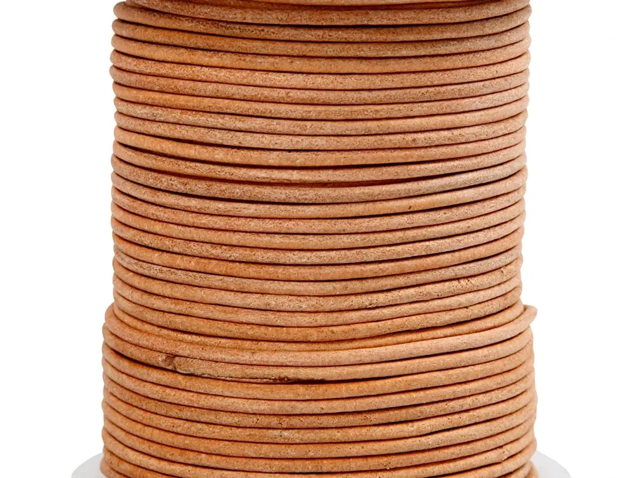 Billede 1 - Beige lædersnor 2 mm, 50 m - Høj kvalitet til håndværk