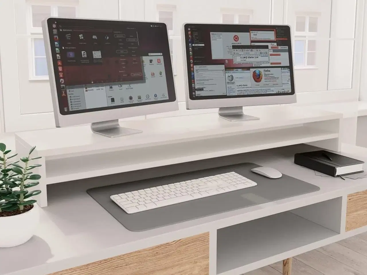 Billede 1 - Skærmstander 100x24x13 cm konstrueret træ hvid