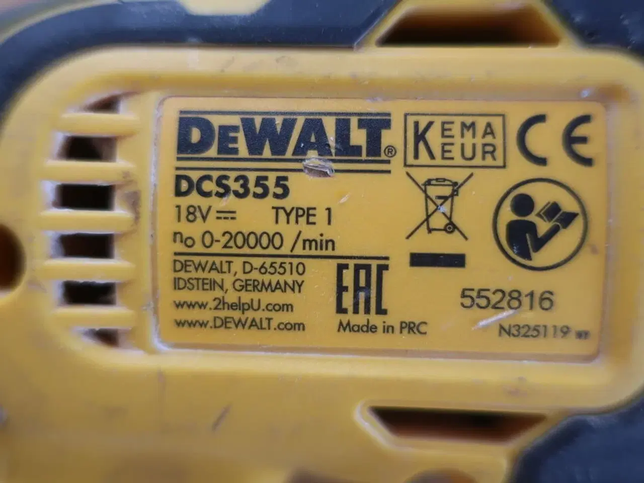 Billede 2 - Akkuværktøj DEWALT DCS355 cutter inkl. lader og batteri