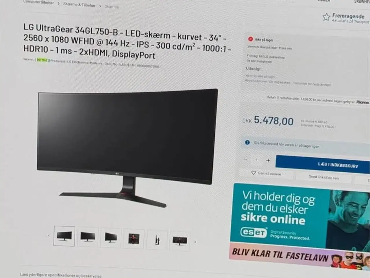 Billede 6 - LG Ultragear 34” GL750-B Ultrawide gamer skærm