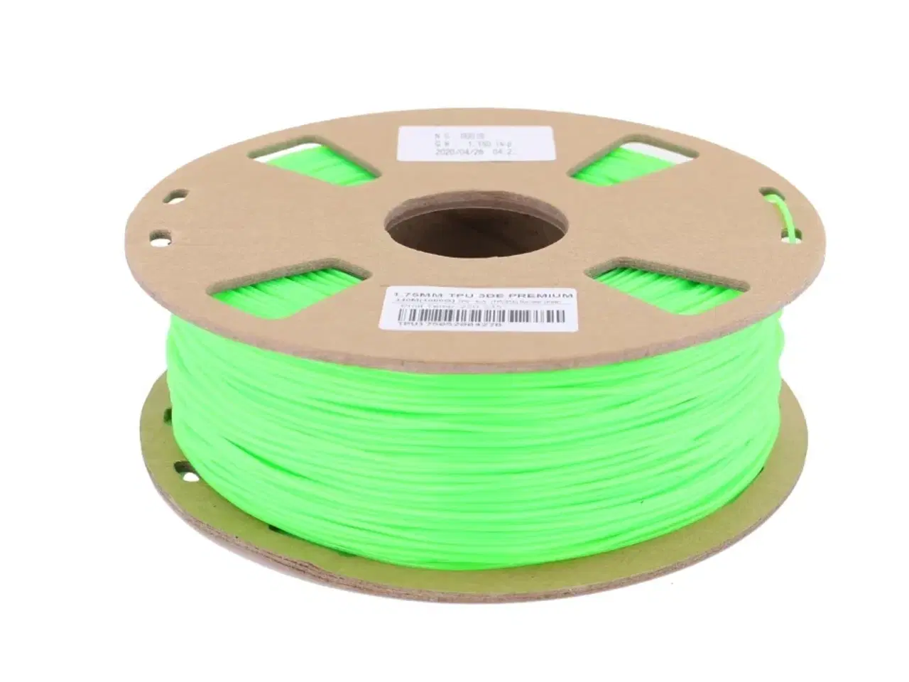 Billede 1 - KungFuFlex Nuclear Green - Soft Flex - TPU - 1.75mm - 1kg