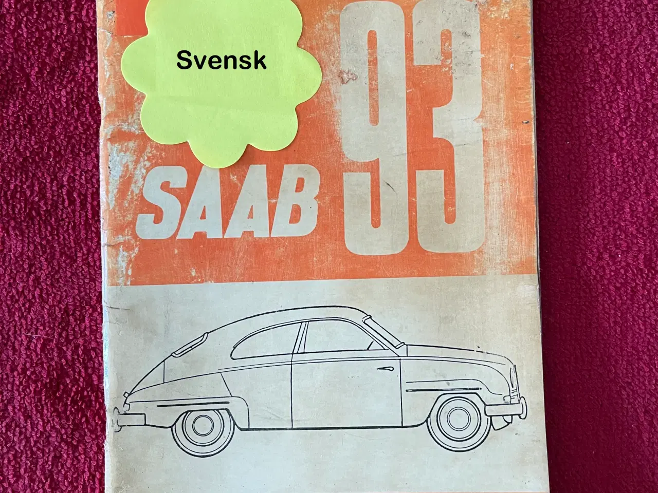 Billede 1 - Instruktionsbog Saab 93