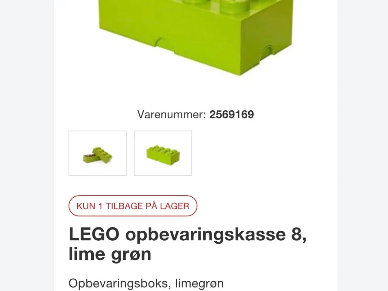 Billede 1 - 2 store grønne LEGO opbevaringskasser