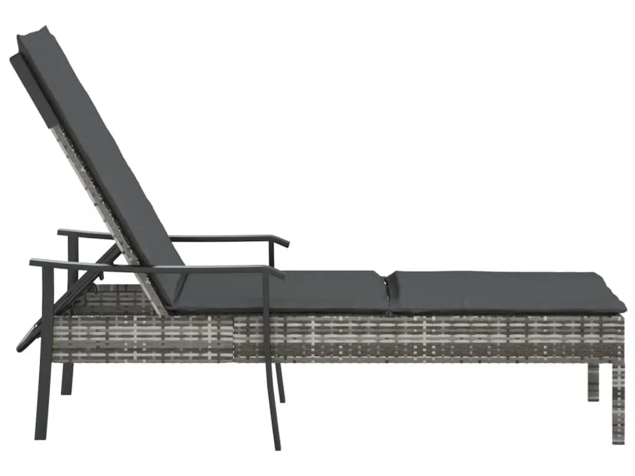 Billede 4 - Liggestol med hynde polyrattan grå