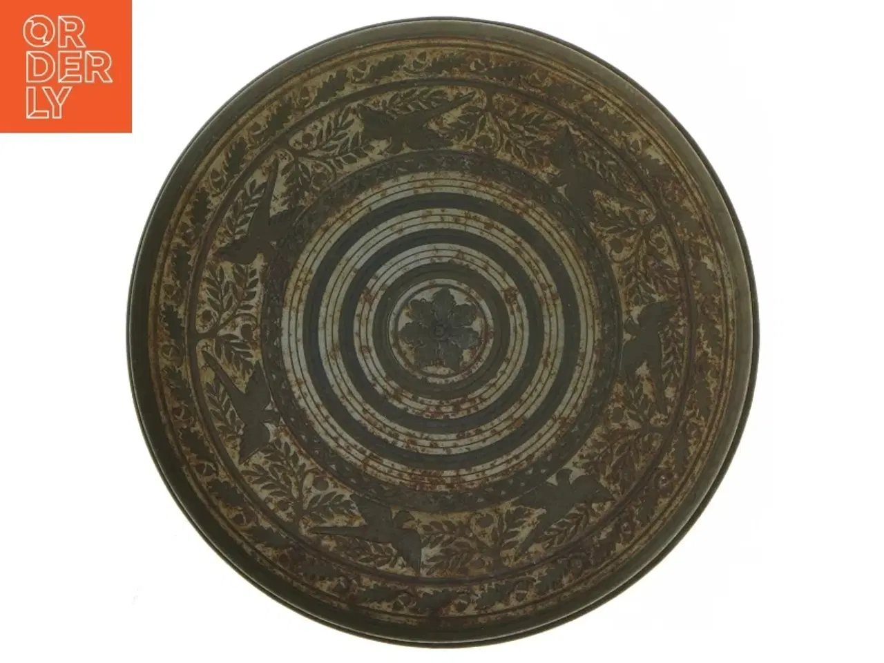 Billede 5 - Dekorativ rund metalbeholder (str. Ø. 14,5 cm. længde. 9 cm)