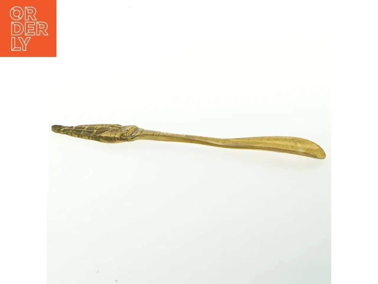 Billede 2 - Vintage Messing skohorn med skibsdekoration (str. 23,5 cm)