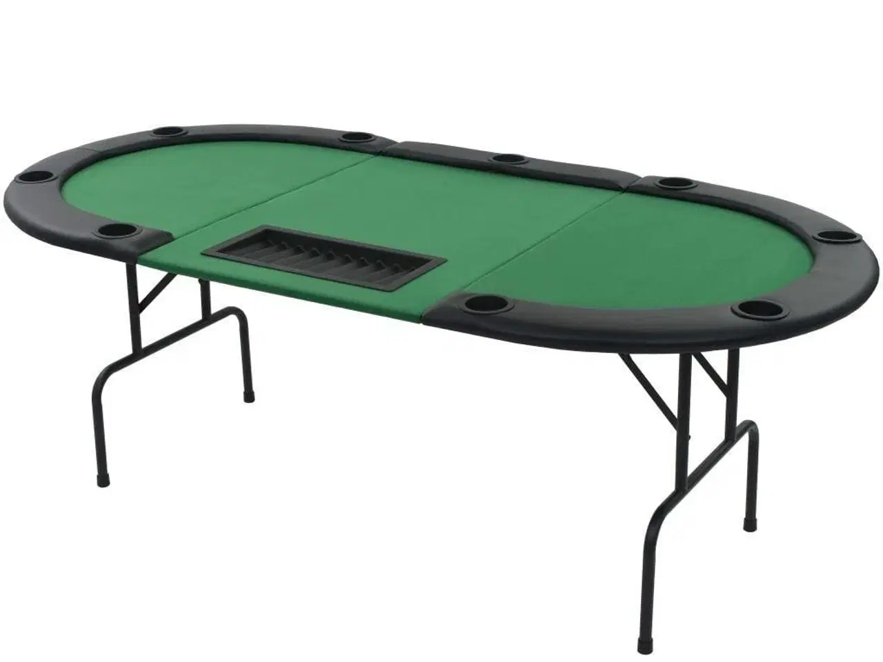 Billede 2 - Foldbart pokerbord til 9 spillere 3-fold oval grøn