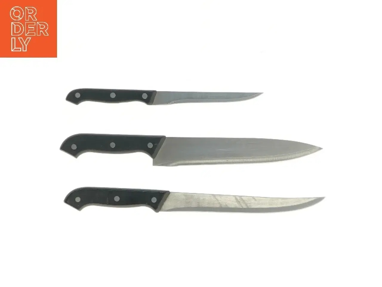 Billede 2 - Sæt med tre gode og skarpe køkkenknive (str. 3 stk 33 cm)