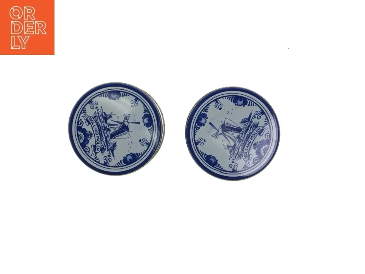 Billede 5 - Runde kagedåser med hollandsk design (str. Ø. 10 cm. længde, 10 cm)