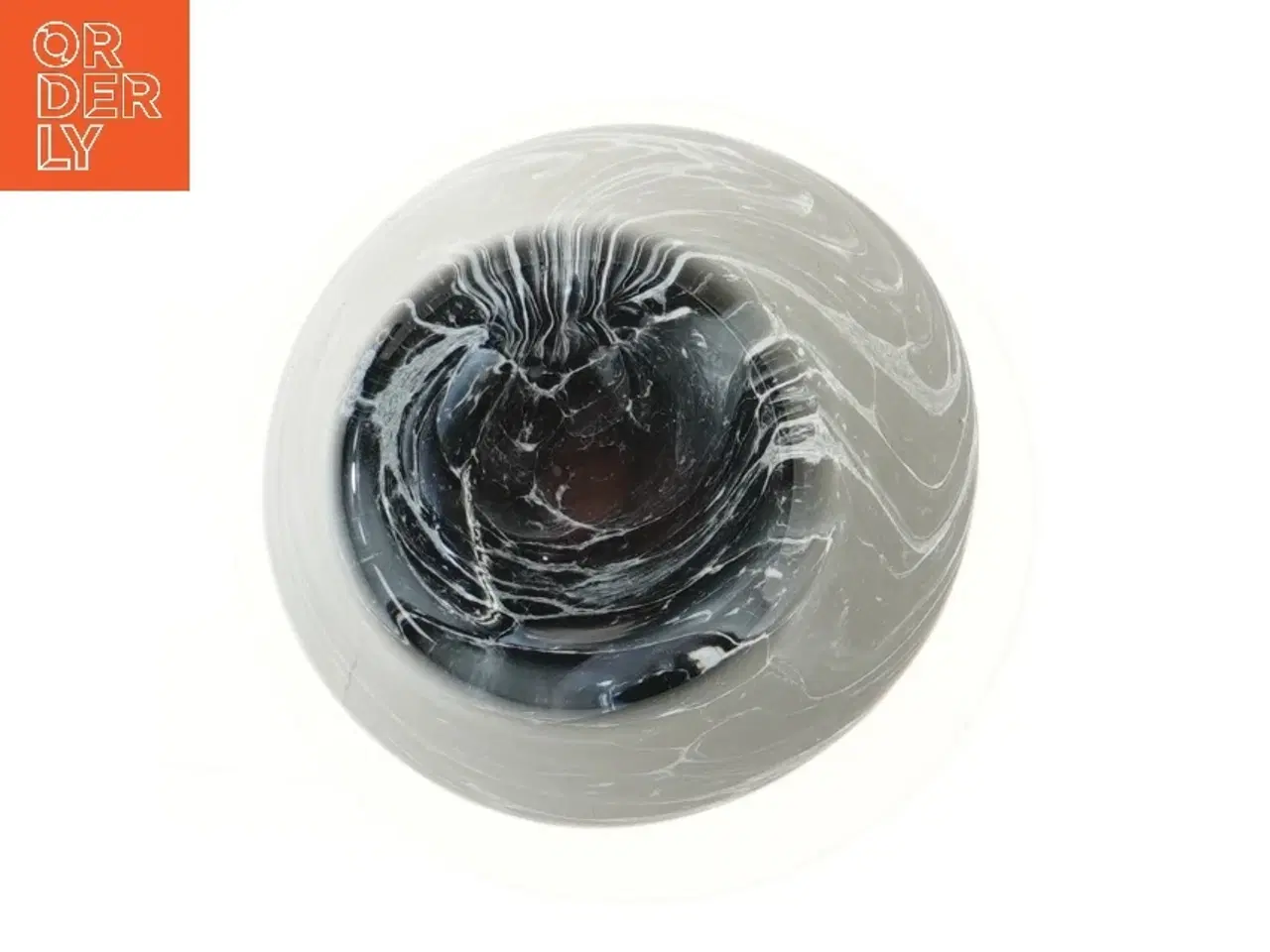 Billede 3 - Glas vase med marmoreret mønster (str. Ø 19 cm)