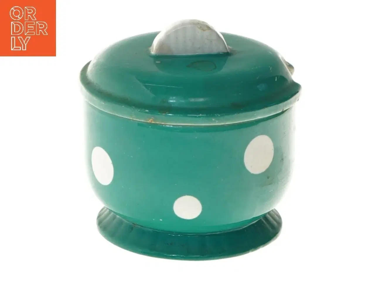 Billede 1 - Blå sukkerkrukke med låg (str. Ø 10 cm)