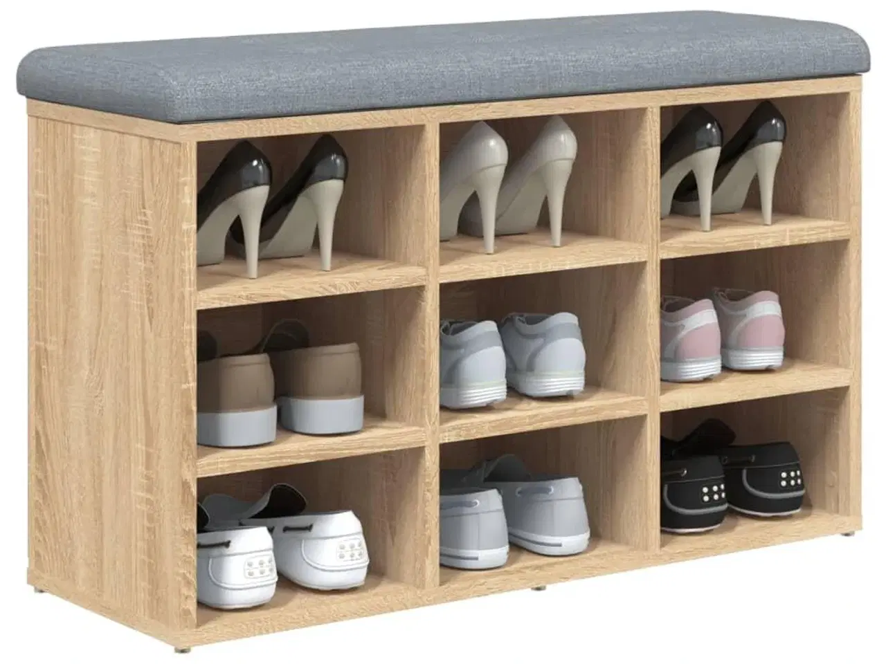 Billede 4 - Skobænk Sonoma eg 82x32x50 cm konstrueret træ