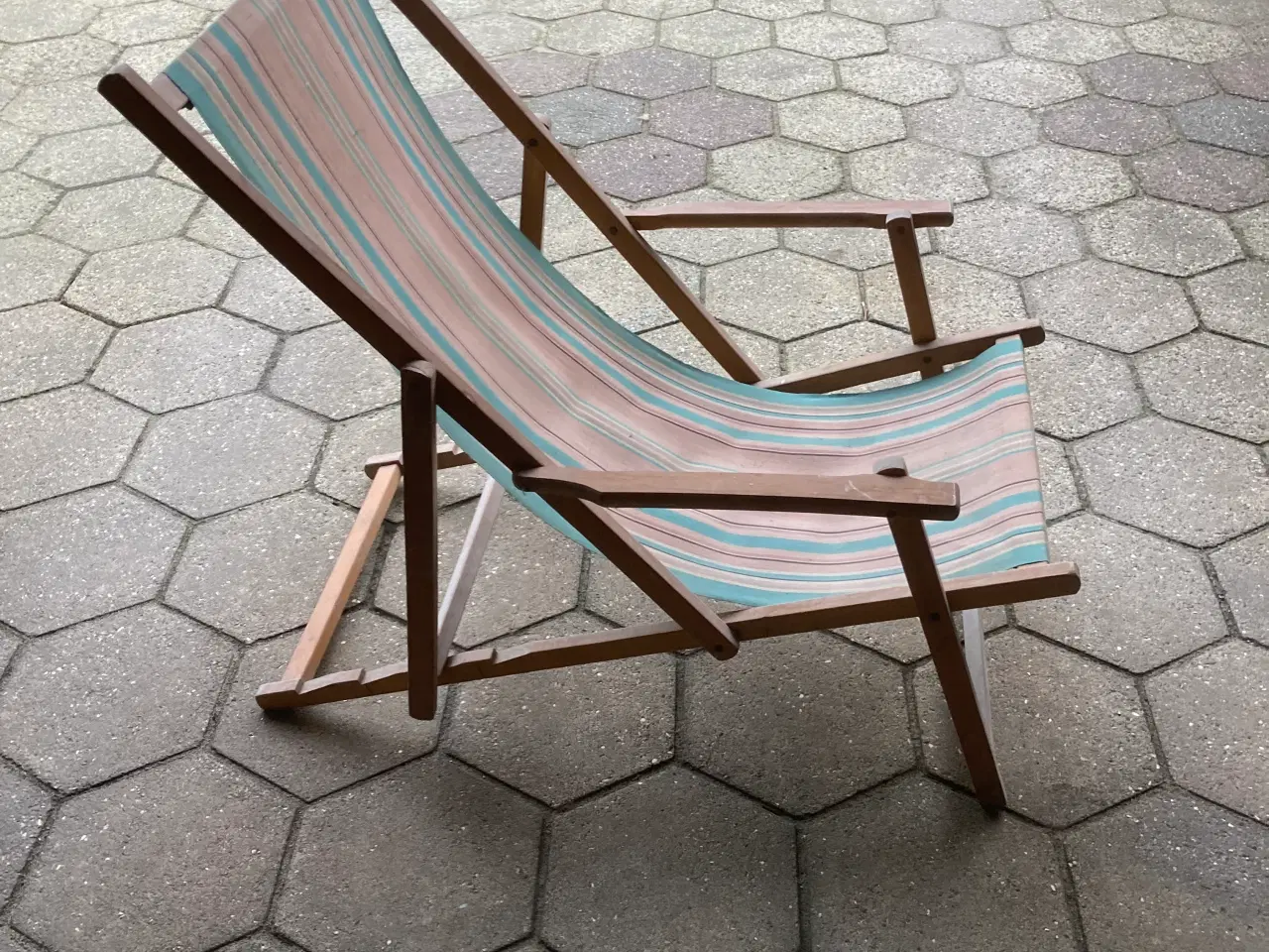 Billede 1 - Strandstol foldbar fin træ og stof