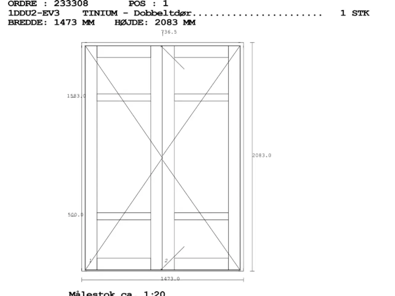 Billede 1 -  STM Dobbeltdør (Tinium-serien)