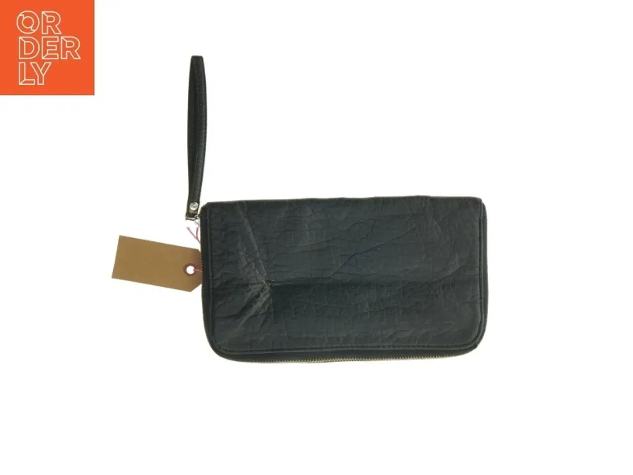 Billede 2 - Sort clutch med lynlåsdetaljer (str. 26x15 cm)