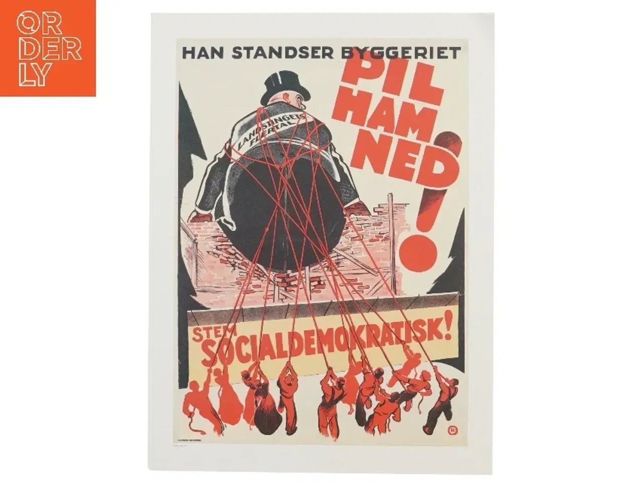 Billede 1 - Vintage politisk plakat (str. 40x30 cm)