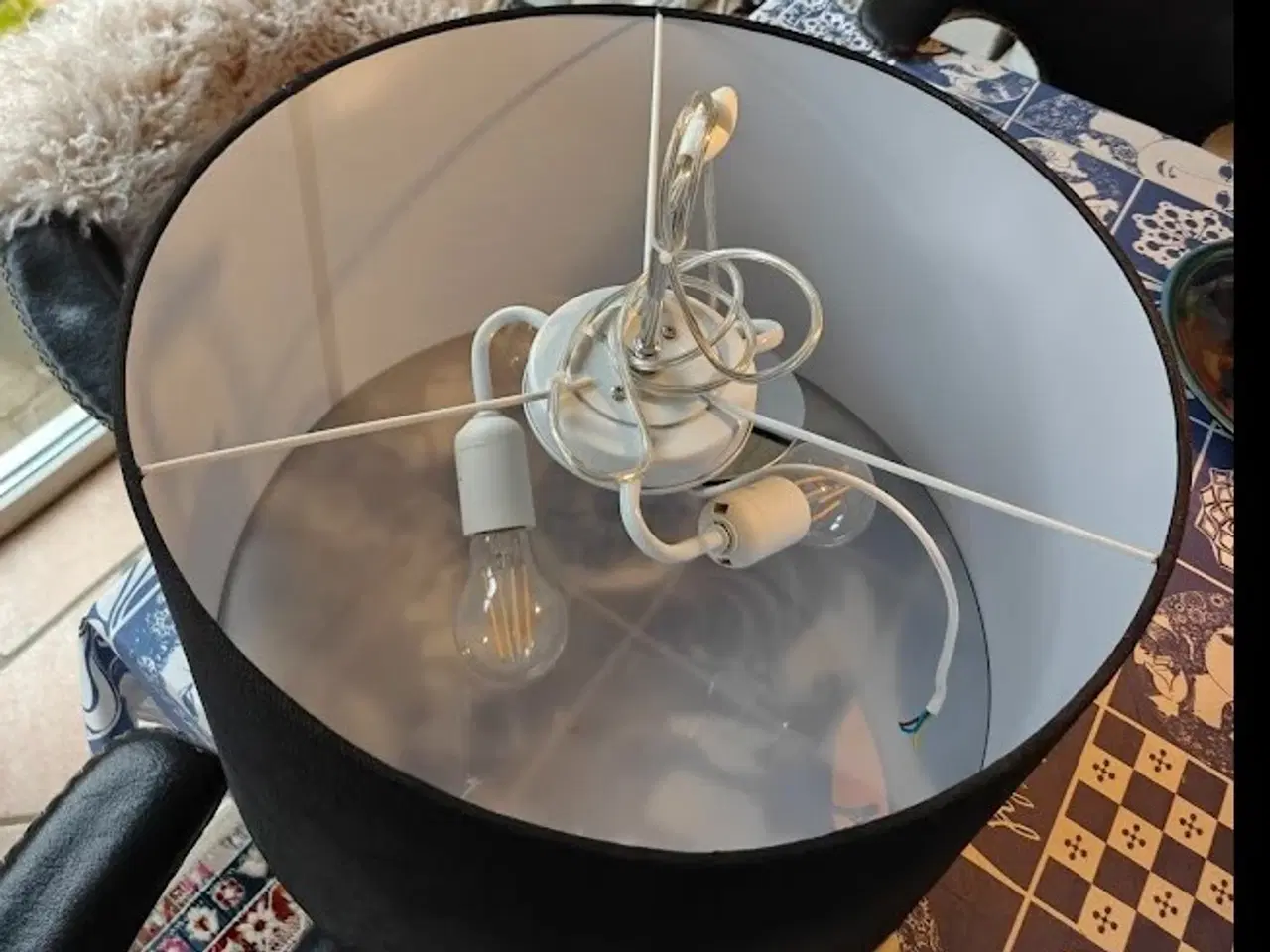 Billede 5 - loftlampe med stofskærm