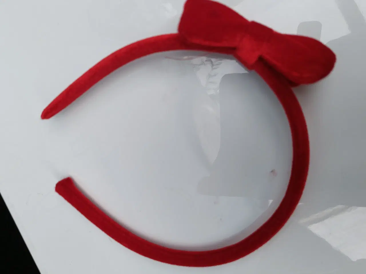 Billede 8 - hårbøjle i rød farve med sløjfe
