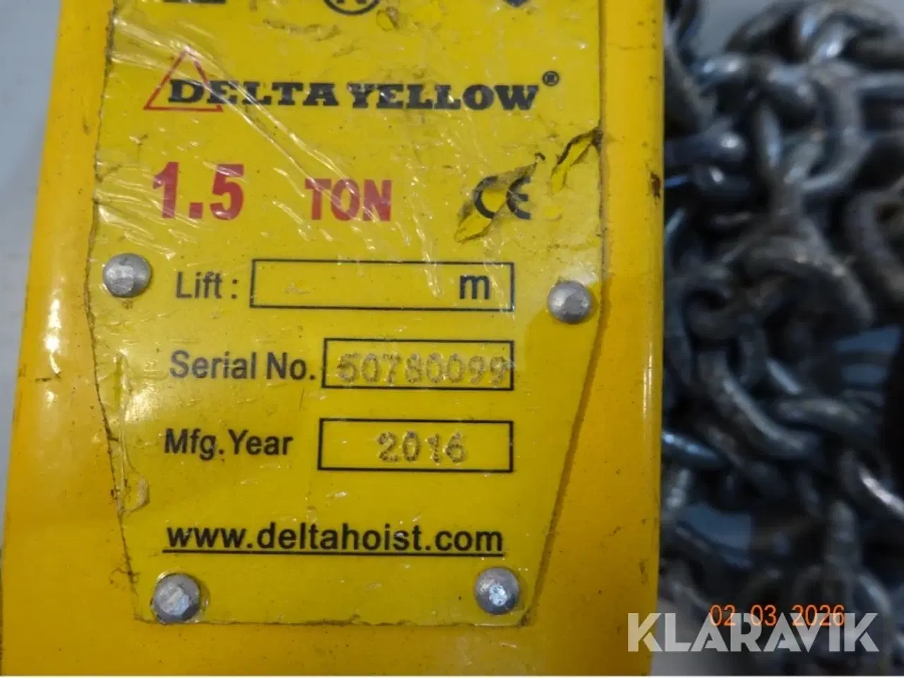 Billede 4 - Skralde Kædetalje Delta Yellow