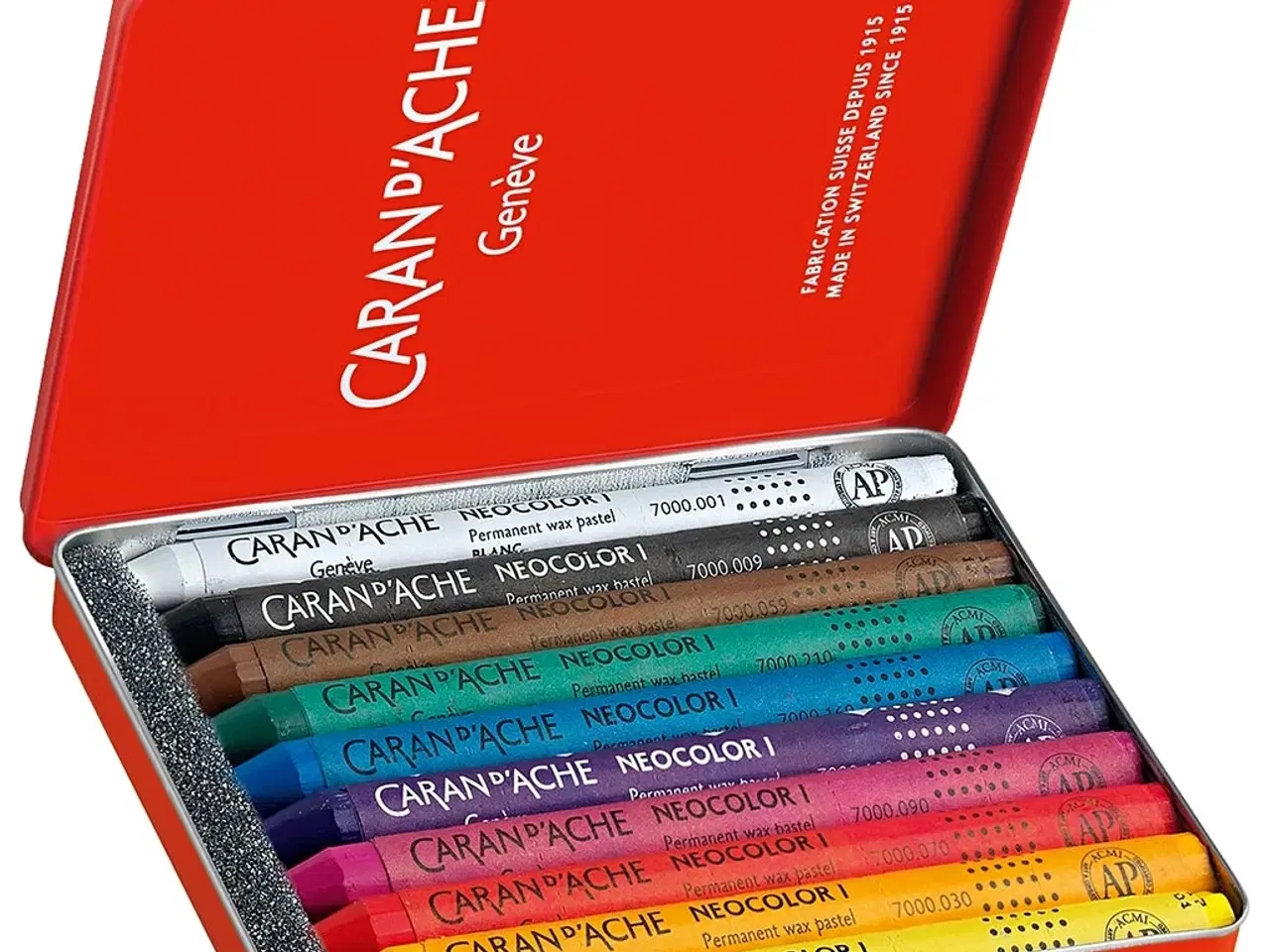 Billede 1 - CARAN D’ACHE Neocolor I, L: 10 cm, tykkelse 8,5 mm, ass. farver, 10stk./ 1 pk.