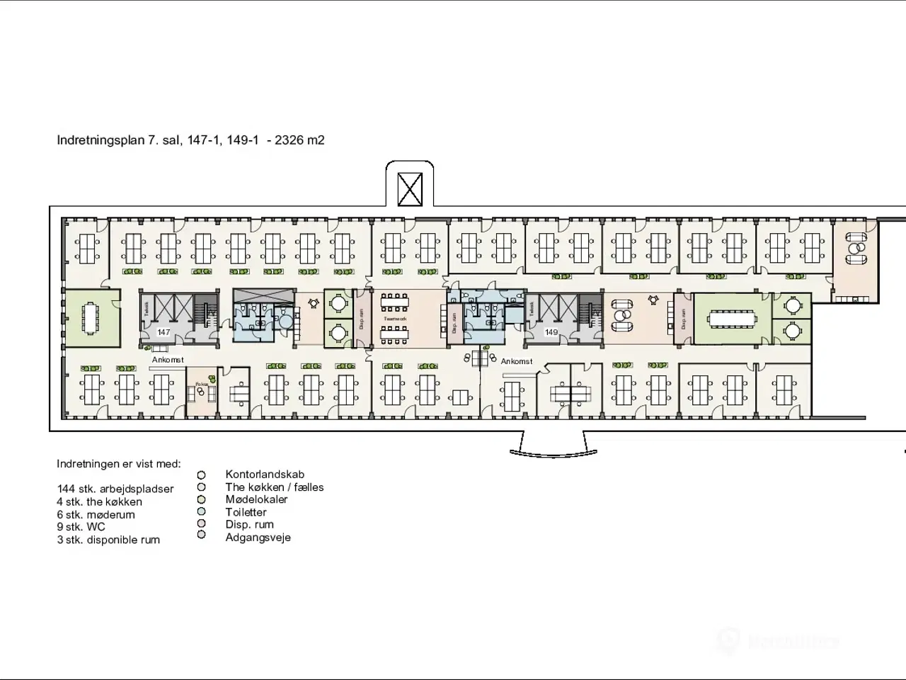 Billede 11 - Kontorlejemål på 7. sal med udsigt ud over Holmene