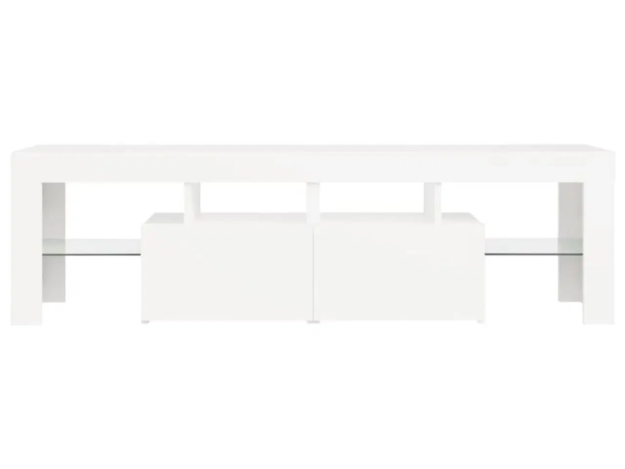 Billede 8 - Tv-bord med LED-lys 140x36,5x40 cm hvid