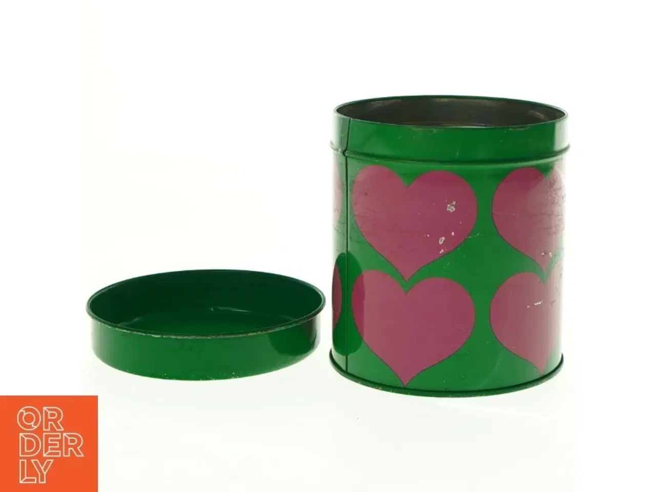 Billede 3 - 1960&#39;er dåse med hjerter Laurids Lønborg & Lena Al Eklund (str. Diameter, 13 cm h 16 cm)