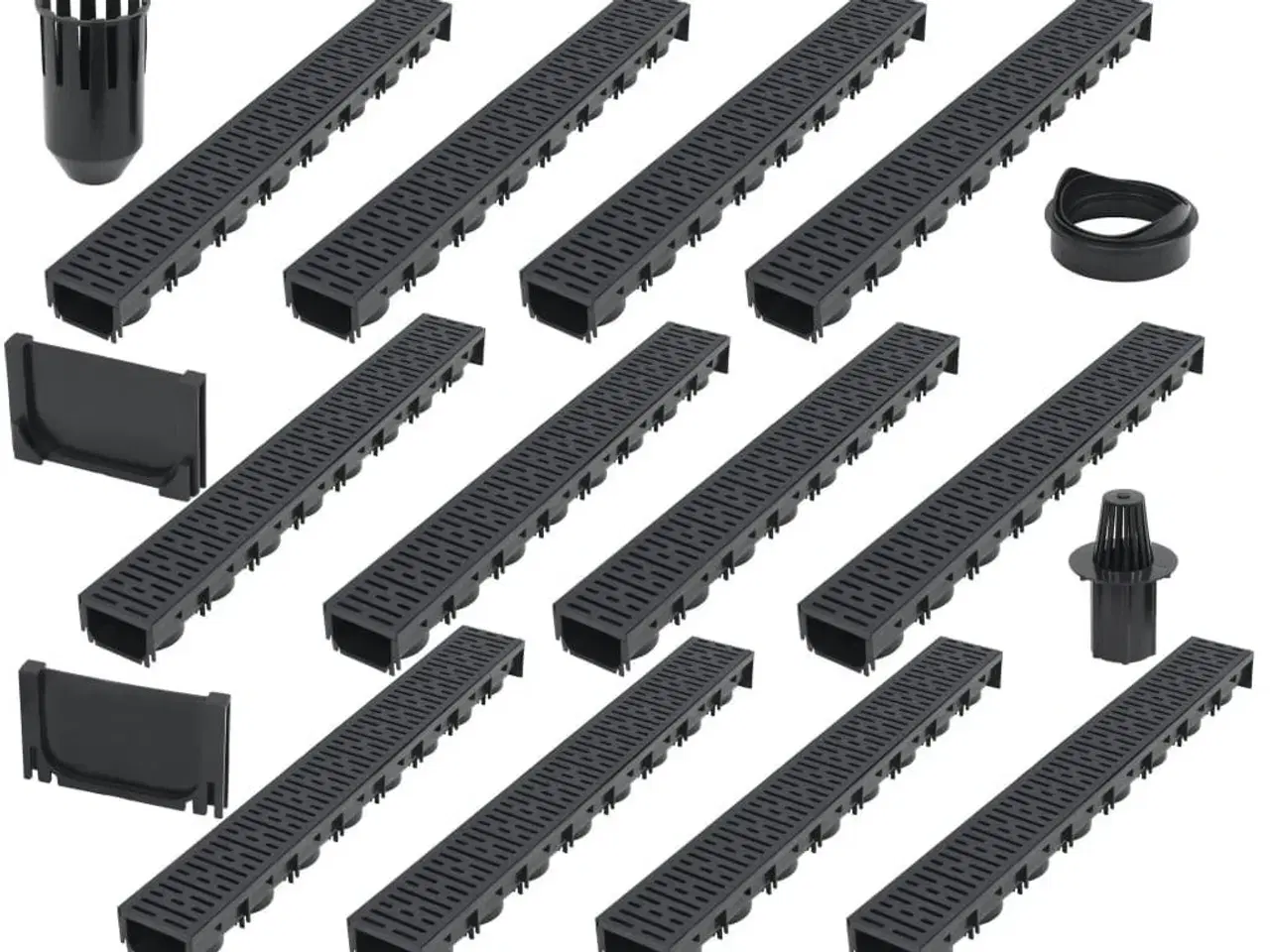 Billede 1 - Afvandingskanaler 12 stk. plastik 12 m