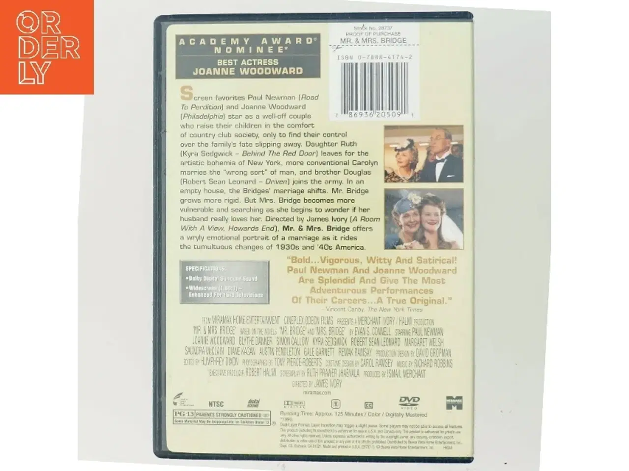 Billede 3 - Mr. & Mrs. Bridge med Paul Newman (DVD)