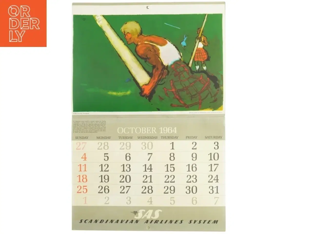 Billede 3 - Vintage SAS sportskalender fra Sas (str. 42 x 32 cm)