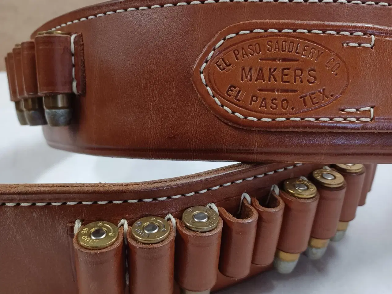 Billede 3 - Western læder ammunitionsbælte i .45 colt