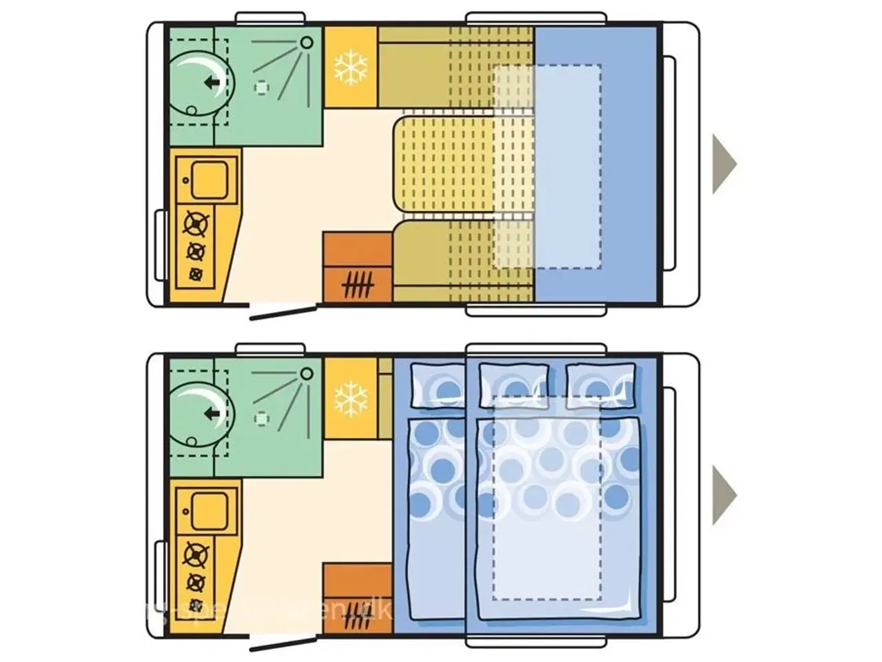 Billede 13 - 2018 - Adria Action 391 PH   Adria Action 391 PH 2018 - hos Camping-Specialisten.dk - Enkelte senge