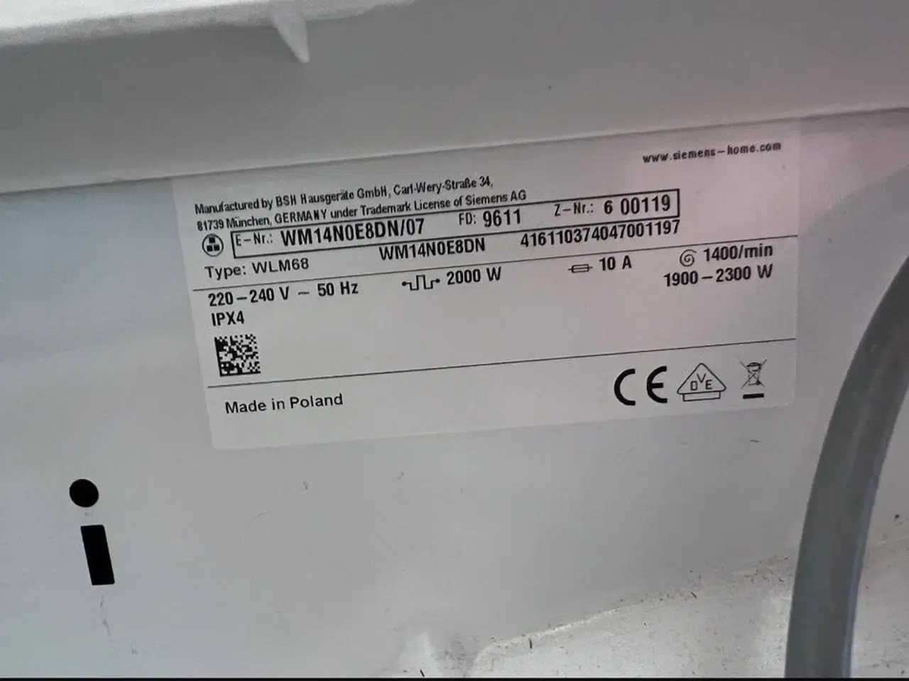 Billede 3 - Siemens - Vaskemaskine