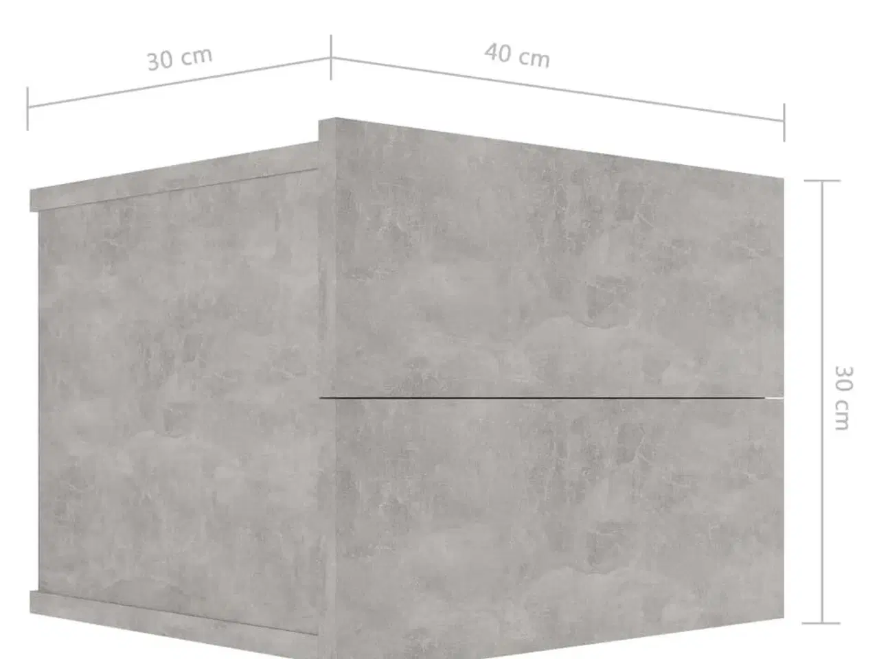 Billede 7 - Sengebord 40x30x30 cm konstrueret træ betongrå