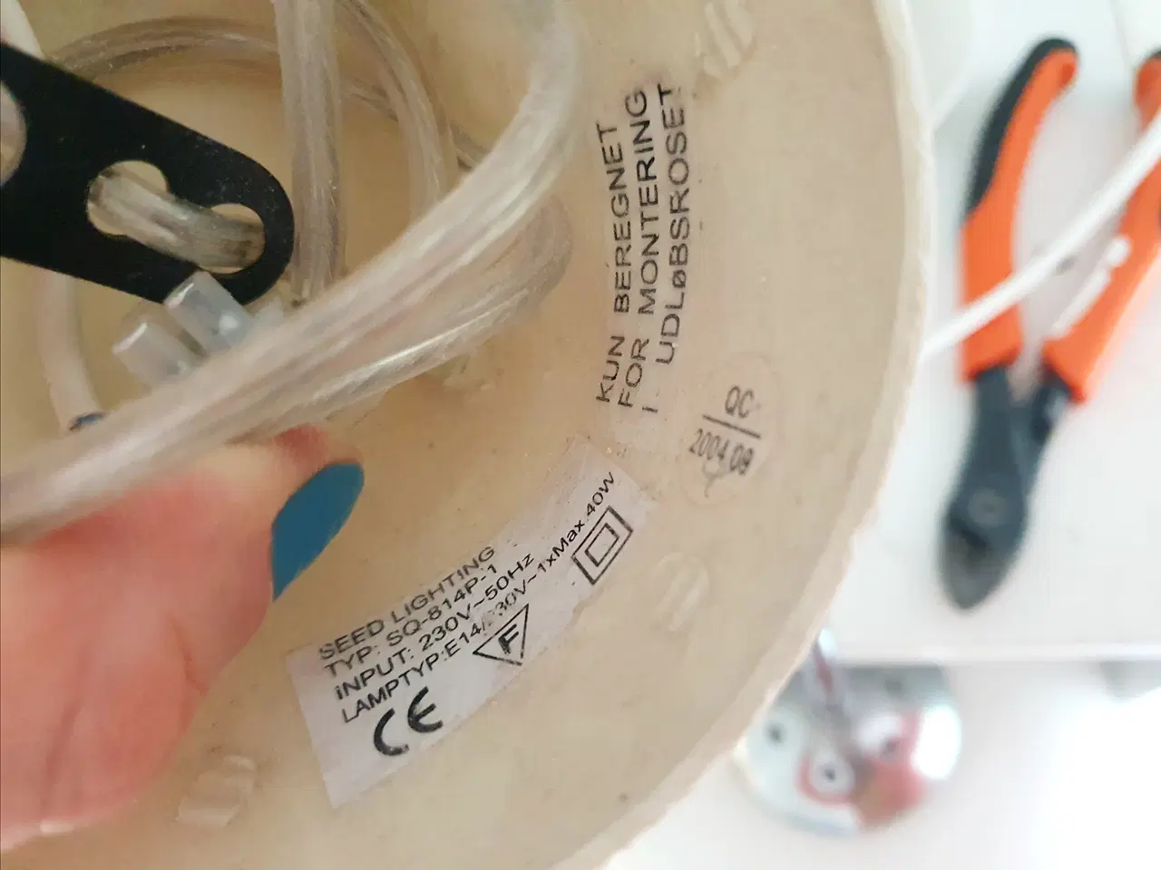 Billede 5 - Flot loftlampe i glas (skal ses)