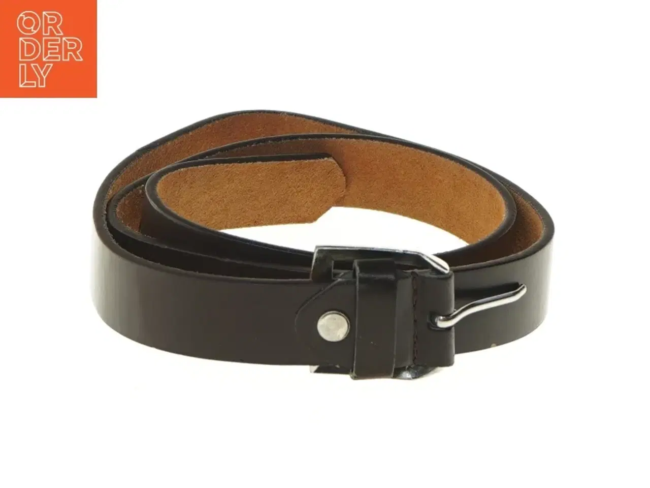 Billede 1 - Sort læderbælte (str. 108 cm)