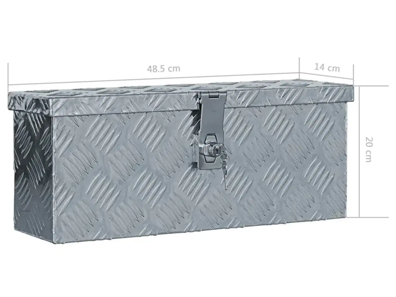 Billede 7 - Aluminiumskasse 48,5 x 14 x 20 cm sølvfarvet
