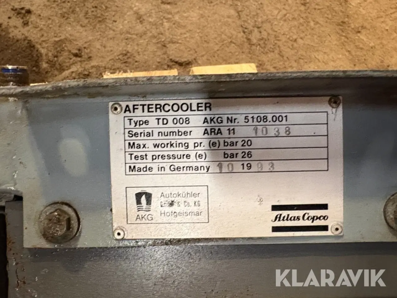 Billede 12 - Efterkøler Atlas Copco TD008