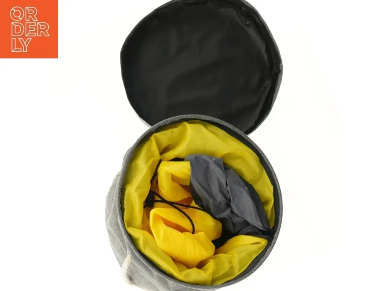 Billede 6 - Grå opbevaringskurv med låg (str. 31x Ø 30 cm)