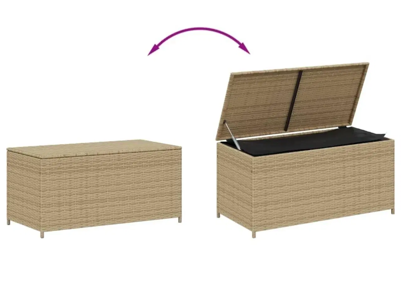 Billede 7 - Opbevaringsboks til haven 190 l polyrattan beige