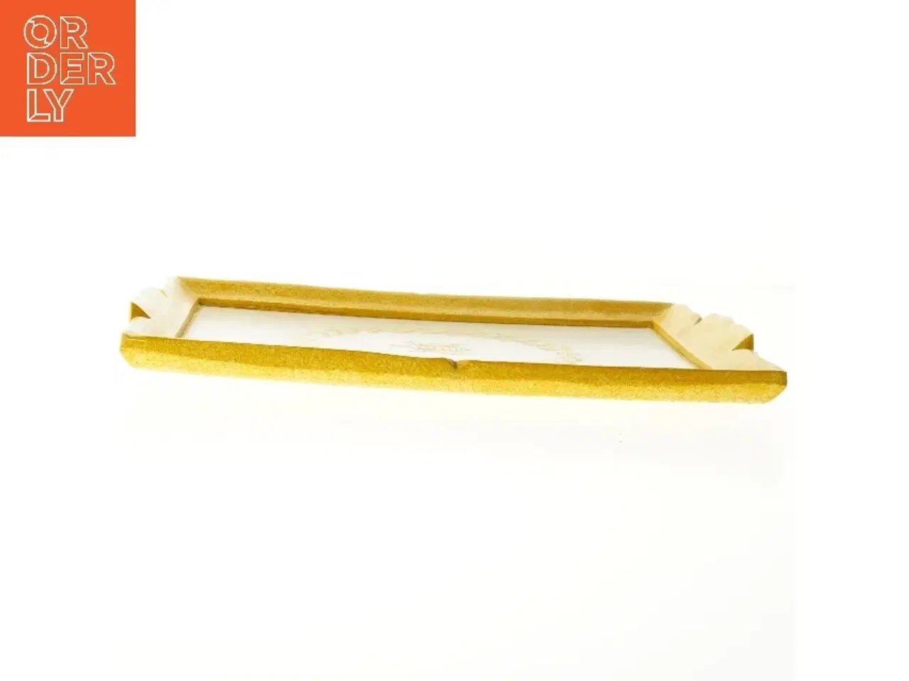 Billede 3 - Gul dekorativ bakke fra J Og Y Crossman (str. 30 x 23 cm)