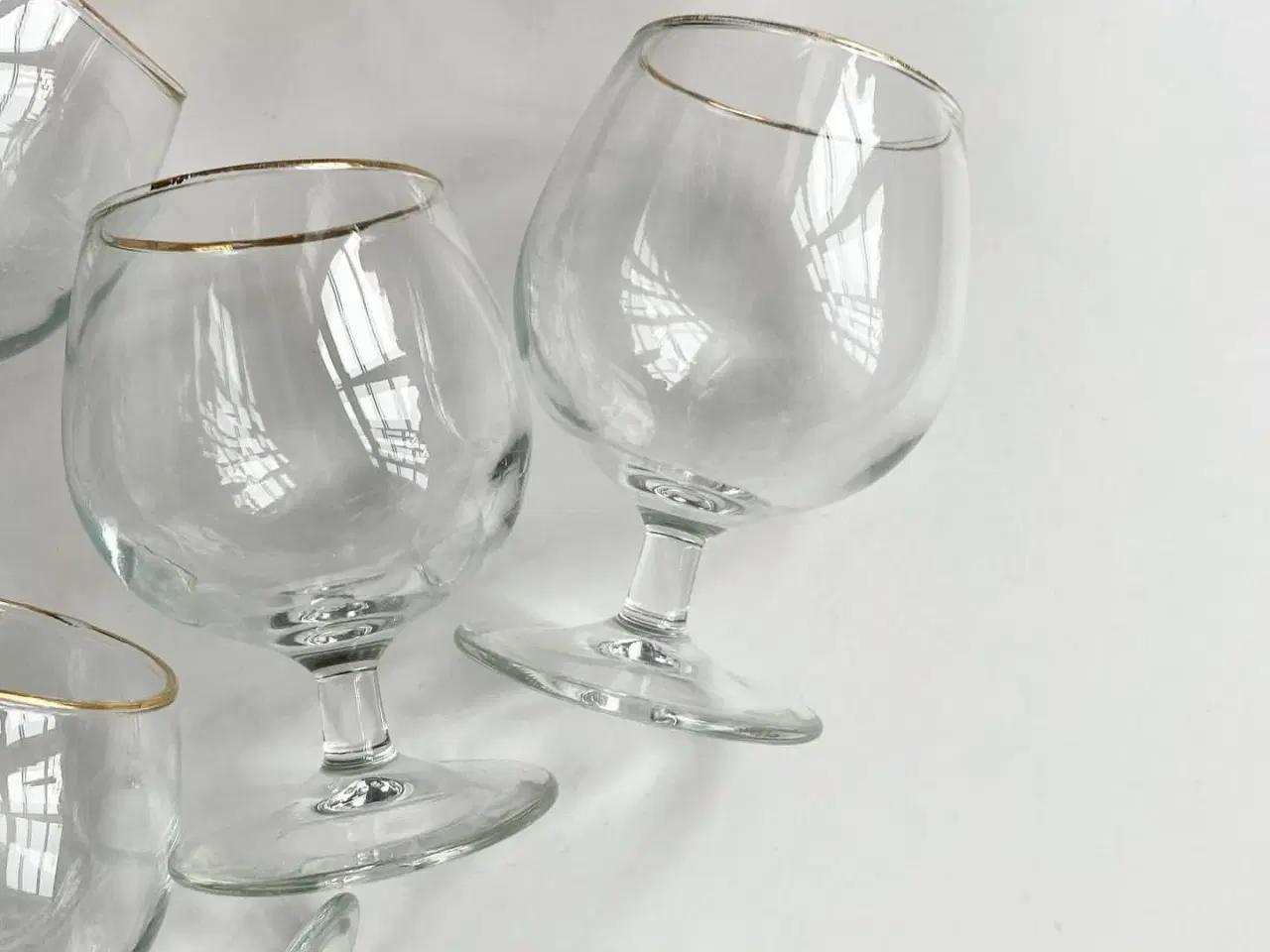 Billede 7 - Cognacglas m patineret guldkant, 6 stk samlet